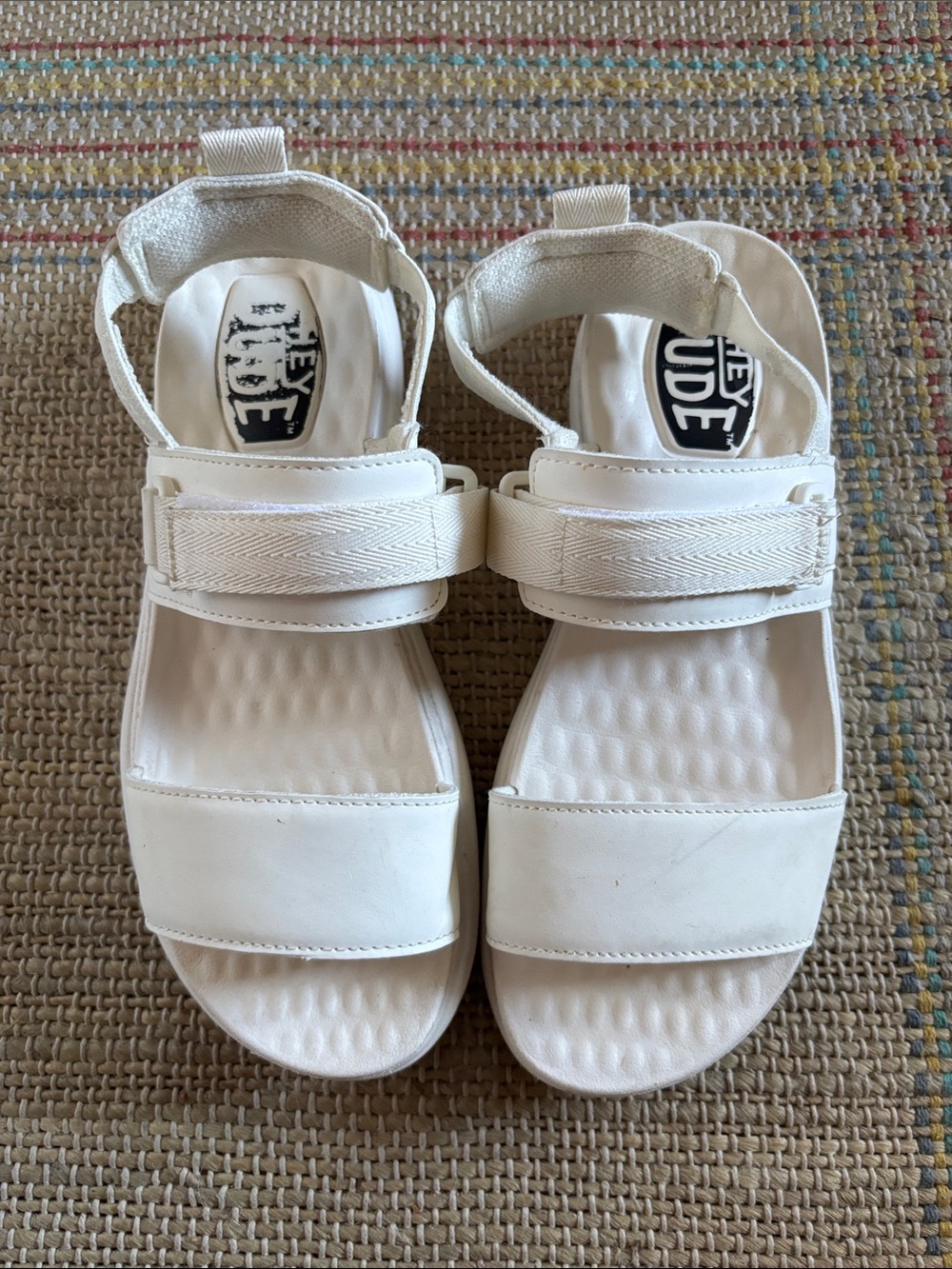 Hey Dude Women’s White Velcro Strap Sandals